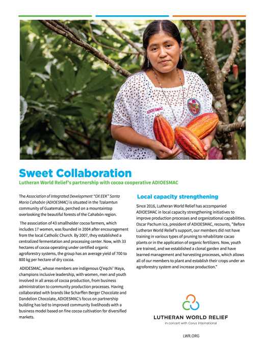 Sweet Collaboration: Lutheran World Relief's partnership with cocoa cooperative ADIOESMAC