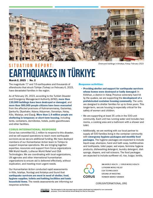 Situation Report No. 2: Earthquakes in Türkiye (Turkey)
