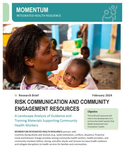 Risk Communication and Community Engagement Resources: A Landscape Analysis of Guidance and Training Materials Supporting Community Health Workers