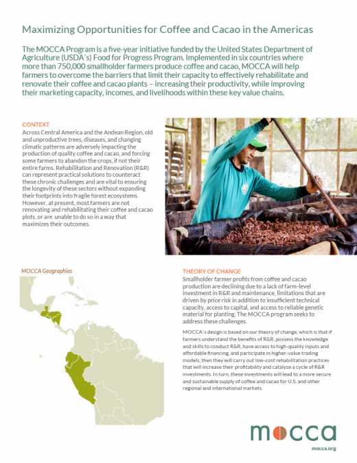 Maximizing Opportunities for Coffee & Cacao in the Americas (MOCCA)