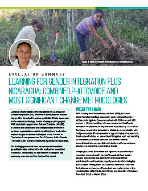 Learning for Gender Integration Project in Nicaragua