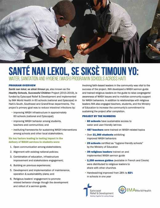 Santé nan lekol, se siksè timoun yo, also known as the Healthy Schools, Successful Children Project overview